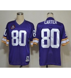 Men Mitchell And Ness Vikings #80 Cris Carter Purple Stitched Throwback NFL Jersey Men Mitchell And Ness Vikings #80 Cris Carter Purple Stitched Throwback NFL Jersey