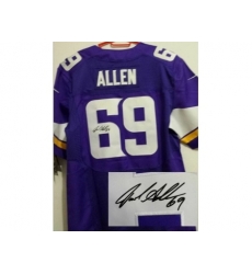 Nike Minnesota Vikings 69 Jared Allen Purple Elite Signed NFL Jersey Nike Minnesota Vikings 69 Jared Allen Purple Elite Signed NFL Jersey