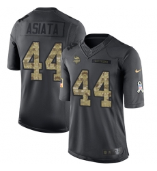 Nike Vikings #44 Matt Asiata Black Mens Stitched NFL Limited 2016 Salute To Service Jersey Nike Vikings #44 Matt Asiata Black Mens Stitched NFL Limited 2016 Salute To Service Jersey