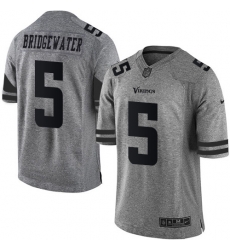 Nike Vikings #5 Teddy Bridgewater Gray Mens Stitched NFL Limited Gridiron Gray Jersey Nike Vikings #5 Teddy Bridgewater Gray Mens Stitched NFL Limited Gridiron Gray Jersey