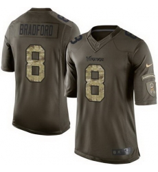 Nike Vikings #8 Sam Bradford Green Men Stitched NFL Limited Salute to Service Jersey Nike Vikings #8 Sam Bradford Green Men Stitched NFL Limited Salute to Service Jersey