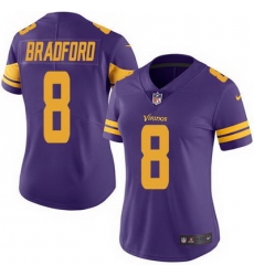 Nike Vikings #8 Sam Bradford Purple Womens Stitched NFL Limited Rush Jersey Nike Vikings #8 Sam Bradford Purple Womens Stitched NFL Limited Rush Jersey