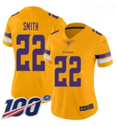 Vikings #22 Harrison Smith Gold Women Stitched Football Limited Inverted Legend 100th Season Jersey Vikings #22 Harrison Smith Gold Women Stitched Football Limited Inverted Legend 100th Season Jersey