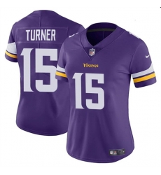 Women Minnesota Vikings 15 Dallas Turner Purple 2024 DraftVapor Stitched Jersey Women Minnesota Vikings 15 Dallas Turner Purple 2024 DraftVapor Stitched Jersey