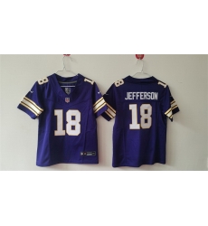 Women Minnesota Vikings 18 Justin Jefferson Purple F U S E Throwback Vapor Untouchable Limited Stitched Jersey Women Minnesota Vikings 18 Justin Jefferson Purple F U S E Throwback Vapor Untouchable Limited Stitched Jersey