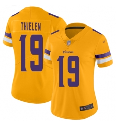 Women Vikings 19 Adam Thielen Gold Stitched Football Limited Inverted Legend Jersey Women Vikings 19 Adam Thielen Gold Stitched Football Limited Inverted Legend Jersey