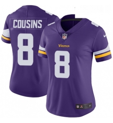 Womens Nike Minnesota Vikings 8 Kirk Cousins Purple Team Color Vapor Untouchable Limited Player NFL Jersey Womens Nike Minnesota Vikings 8 Kirk Cousins Purple Team Color Vapor Untouchable Limited Player NFL Jersey
