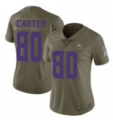 Womens Nike Minnesota Vikings 80 Cris Carter Limited Olive 2017 Salute to Service NFL Jersey Womens Nike Minnesota Vikings 80 Cris Carter Limited Olive 2017 Salute to Service NFL Jersey