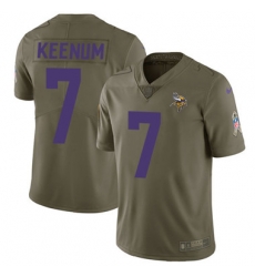 Nike Vikings #7 Case Keenum Olive Youth Stitched NFL Limited 2017 Salute to Service Jersey Nike Vikings #7 Case Keenum Olive Youth Stitched NFL Limited 2017 Salute to Service Jersey