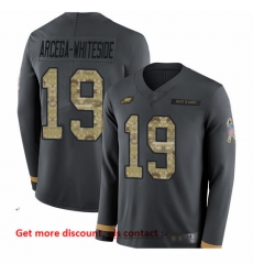 Eagles 19 JJ Arcega Whiteside Anthracite Salute to Service Men Stitched Football Limited Therma Long Sleeve Jersey Eagles 19 JJ Arcega Whiteside Anthracite Salute to Service Men Stitched Football Limited Therma Long Sleeve Jersey