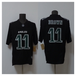 Men Philadelphia Eagles 11 A J  Brown Black 2024 F U S E  Vapor Untouchable Limited Throwback Stitched Football Jersey