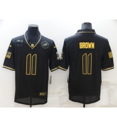 Men Philadelphia Eagles 11 A J Brown Black Gold Salute To Service Limited Stitched jerseyy Men Philadelphia Eagles 11 A J Brown Black Gold Salute To Service Limited Stitched jerseyy