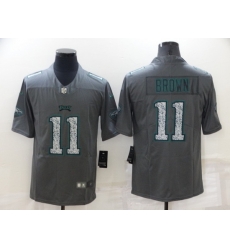 Men Philadelphia Eagles 11 A J Brown Gray Fashion Static Limited Stitched Jerse Men Philadelphia Eagles 11 A J Brown Gray Fashion Static Limited Stitched Jerse