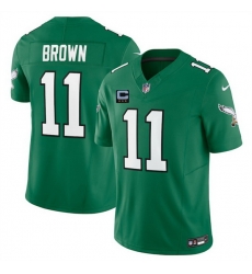 Men Philadelphia Eagles 11 A J Brown Kelly Green 2025 F U S E With 3 Star C Patch Vapor Untouchable Limited Throwback Stitched Football Jersey Men Philadelphia Eagles 11 A J Brown Kelly Green 2025 F U S E With 3 Star C Patch Vapor Untouchable Limited Throwback Stitched Football Jersey