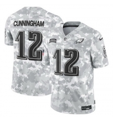 Men Philadelphia Eagles 12 Randall Cunningham 2024 F U S E Arctic Camo Salute To Service Limited Stitched Football Jersey Men Philadelphia Eagles 12 Randall Cunningham 2024 F U S E Arctic Camo Salute To Service Limited Stitched Football Jersey