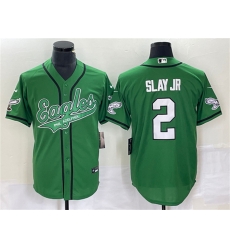 Men Philadelphia Eagles 2 Darius Slay JR Green Cool Base Stitched Baseball Jersey Men Philadelphia Eagles 2 Darius Slay JR Green Cool Base Stitched Baseball Jersey