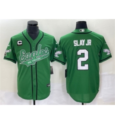 Men Philadelphia Eagles 2 Darius Slay JR Green With C Patch Cool Base Stitched Baseball Jersey Men Philadelphia Eagles 2 Darius Slay JR Green With C Patch Cool Base Stitched Baseball Jersey