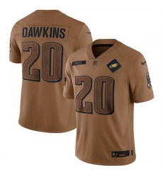 Men Philadelphia Eagles 20 Brian Dawkins 2023 Brown Salute To Service Limited Stitched Football Jersey Men Philadelphia Eagles 20 Brian Dawkins 2023 Brown Salute To Service Limited Stitched Football Jersey
