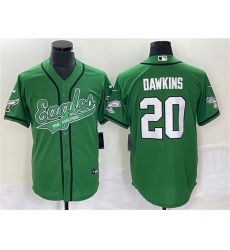 Men Philadelphia Eagles 20 Brian Dawkins Green Cool Base Stitched Baseball Jersey Men Philadelphia Eagles 20 Brian Dawkins Green Cool Base Stitched Baseball Jersey