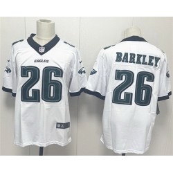 Men Philadelphia Eagles 26 Saquon Barkley White 2024 New Vapor Untouchable Limited Stitched Football Jersey