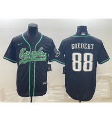 Men Philadelphia Eagles 88 Dallas Goedert Black With Patch Cool Base Stitched Baseball Jersey Men Philadelphia Eagles 88 Dallas Goedert Black With Patch Cool Base Stitched Baseball Jersey