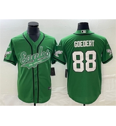 Men Philadelphia Eagles 88 Dallas Goedert Green Cool Base Stitched Baseball Jersey Men Philadelphia Eagles 88 Dallas Goedert Green Cool Base Stitched Baseball Jersey