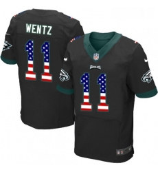 Mens Nike Philadelphia Eagles 11 Carson Wentz Elite Black Alternate USA Flag Fashion NFL Jersey Mens Nike Philadelphia Eagles 11 Carson Wentz Elite Black Alternate USA Flag Fashion NFL Jersey