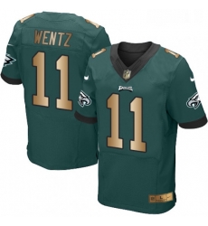 Mens Nike Philadelphia Eagles 11 Carson Wentz Elite GreenGold Team Color NFL Jersey Mens Nike Philadelphia Eagles 11 Carson Wentz Elite GreenGold Team Color NFL Jersey