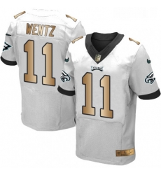 Mens Nike Philadelphia Eagles 11 Carson Wentz Elite WhiteGold NFL Jersey Mens Nike Philadelphia Eagles 11 Carson Wentz Elite WhiteGold NFL Jersey
