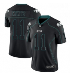 Mens Nike Philadelphia Eagles 11 Carson Wentz Limited Lights Out Black Rush NFL Jersey Mens Nike Philadelphia Eagles 11 Carson Wentz Limited Lights Out Black Rush NFL Jersey