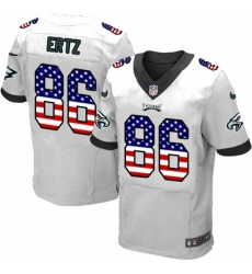 Mens Nike Philadelphia Eagles 86 Zach Ertz Elite White Road USA Flag Fashion NFL Jersey Mens Nike Philadelphia Eagles 86 Zach Ertz Elite White Road USA Flag Fashion NFL Jersey