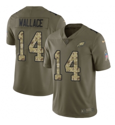 Nike Eagles #14 Mike Wallace Olive Camo Mens Stitched NFL Limited 2017 Salute To Service Jersey Nike Eagles #14 Mike Wallace Olive Camo Mens Stitched NFL Limited 2017 Salute To Service Jersey