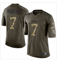 Nike Philadelphia Eagles #7 Sam Bradford Green Men 27s Stitched NFL Limited Salute to Service Jersey