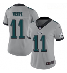 Eagles #11 Carson Wentz Silver Women Stitched Football Limited Inverted Legend Jersey Eagles #11 Carson Wentz Silver Women Stitched Football Limited Inverted Legend Jersey