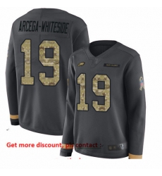 Eagles 19 JJ Arcega Whiteside Anthracite Salute to Service Women Stitched Football Limited Therma Long Sleeve Jersey Eagles 19 JJ Arcega Whiteside Anthracite Salute to Service Women Stitched Football Limited Therma Long Sleeve Jersey
