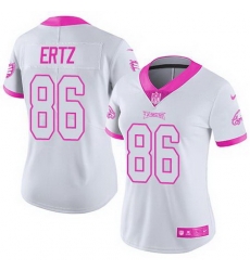 Nike Eagles #86 Zach Ertz White Pink Womens Stitched NFL Limited Rush Fashion Jersey Nike Eagles #86 Zach Ertz White Pink Womens Stitched NFL Limited Rush Fashion Jersey