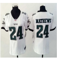 Women New Eagles #24 Ryan Mathews White Stitched NFL New Elite Jersey Women New Eagles #24 Ryan Mathews White Stitched NFL New Elite Jersey