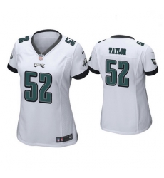 Women Nike Eagles 52 Davion Taylor White Vapor Limited NFL Stitched Jersey Women Nike Eagles 52 Davion Taylor White Vapor Limited NFL Stitched Jersey