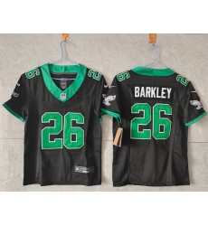 Women Philadelphia Eagles 26 Saquon Barkley Black Throwback F U S E  Vapor Untouchable Limited Stitched Football Jersey 