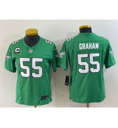 Women Philadelphia Eagles 55 Brandon Graham Green 2023 F U S E With C Patch Stitched Football Jersey Run Small Women Philadelphia Eagles 55 Brandon Graham Green 2023 F U S E With C Patch Stitched Football Jersey Run Small