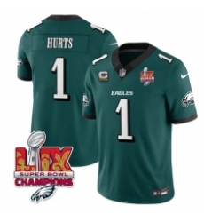 Women Philadelphia Eagles Jalen Hurts #1 Green 2024 2025 Super Bowl LIX Champions With C Patch F U S E Stitched NFL Jersey Women Philadelphia Eagles Jalen Hurts #1 Green 2024 2025 Super Bowl LIX Champions With C Patch F U S E Stitched NFL Jersey