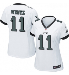 Womens Nike Philadelphia Eagles 11 Carson Wentz Game White NFL Jersey Womens Nike Philadelphia Eagles 11 Carson Wentz Game White NFL Jersey