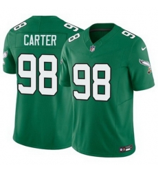 Youth Philadelphia Eagles Jalen Carter #98 Green Vapor Limited Stitched NFL Jersey Youth Philadelphia Eagles Jalen Carter #98 Green Vapor Limited Stitched NFL Jersey