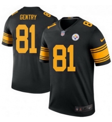 Men Nike 81 Zach Gentry Pittsburgh Steelers Legend Black Color Rush Jersey Men Nike 81 Zach Gentry Pittsburgh Steelers Legend Black Color Rush Jersey