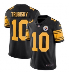 Men Pittsburgh Steelers 10 Mitchell Trubisky Black Color Rush Limited Stitched jersey Men Pittsburgh Steelers 10 Mitchell Trubisky Black Color Rush Limited Stitched jersey