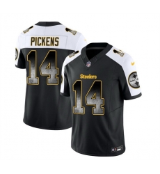 Men Pittsburgh Steelers 14 George Pickens Black White 2023 F U S E Smoke Vapor Untouchable Limited Stitched Jersey Men Pittsburgh Steelers 14 George Pickens Black White 2023 F U S E Smoke Vapor Untouchable Limited Stitched Jersey