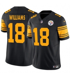 Men Pittsburgh Steelers 18 Mike Williams Black 2024 F U S E Color Rush Limited Stitched Jersey Men Pittsburgh Steelers 18 Mike Williams Black 2024 F U S E Color Rush Limited Stitched Jersey