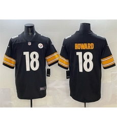 Men Pittsburgh Steelers 18 Will Howard Black 2025 Vapor Limited Stitched Football Jersey