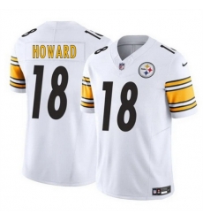 Men Pittsburgh Steelers 18 Will Howard White 2025 Draft F U S E  Vapor Limited Stitched Football Jersey