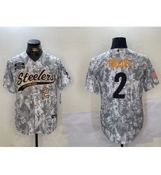 Men Pittsburgh Steelers 2 Justin Fields 2024 Arctic Camo Salute To Service Stitched Baseball Jersey 2 Men Pittsburgh Steelers 2 Justin Fields 2024 Arctic Camo Salute To Service Stitched Baseball Jersey 2